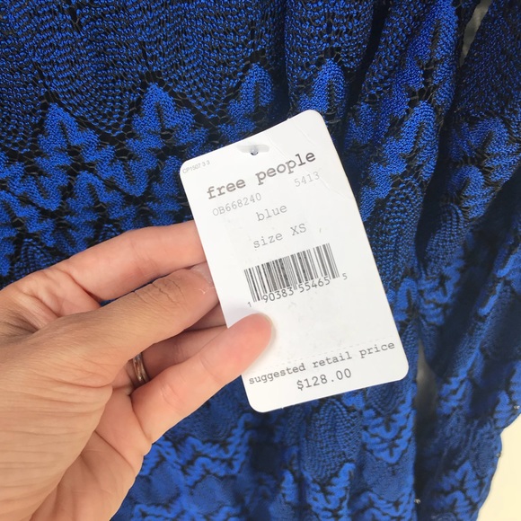 Free People blue lace and black dress - Picture 5 of 6